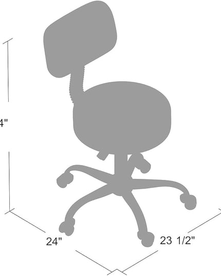 Boss Office Products Be Well Medical Spa Stool with Back in Beige - LeafyLoom