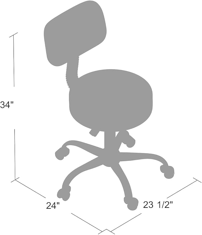 Boss Office Products Be Well Medical Spa Stool with Back in Beige - LeafyLoom