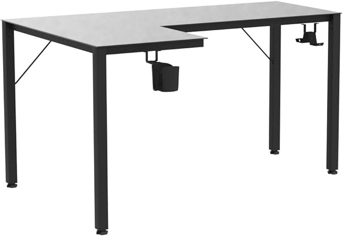 EUREKA ERGONOMIC RGB LED Lights 60 Inch L Shaped Reversible Black Glass Gaming Desk Home Office Computer Table GTG L60 - LeafyLoom