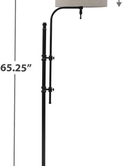 Signature Design by Ashley Anemoon Casual 64.63" Metal Floor Lamp with Adjustable Arm, Black - LeafyLoom