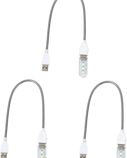 ARTIBETTER 3pcs U Disk Night Light Led Night Light Gooseneck Desk Lamps Indoor Light Bulbs for Her Portable Light Bulb Nightlight Computer Light Field Camping Lights PVC Student - LeafyLoom