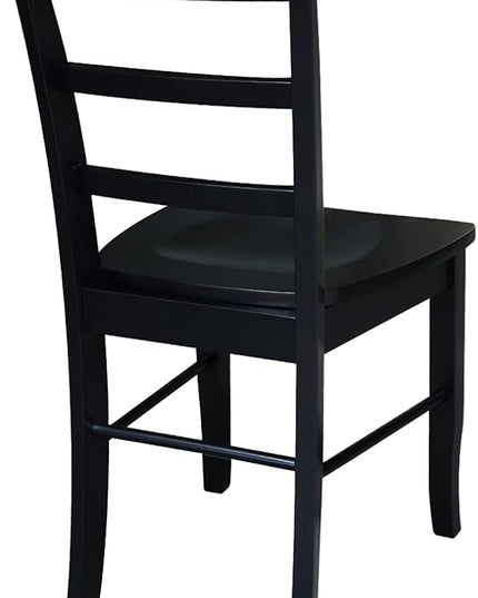 International Concepts Pair of Madrid LadderBack Chairs, Black - LeafyLoom
