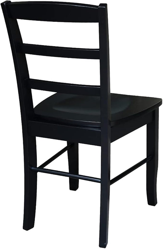 International Concepts Pair of Madrid LadderBack Chairs, Black - LeafyLoom