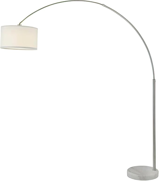 Contemporary 81" Tall Long Reach Adjustable Arc LED Floor Lamp with Remote Control - Stylish Corner Light Arching Lamp Marble Base - Best Modern Lighting for Living Room, Bedroom, and Home Decor - LeafyLoom