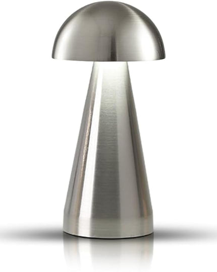 Cordless Metal Desk Lamp, Touch Sensor Control LED Table Lamp,3 Color Stepless Dimmable Battery Powered Lamp (Silver) - LeafyLoom