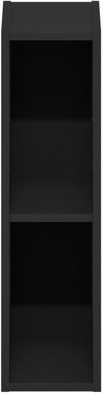 Furinno Fulda 2-Tier Space Saving Storage Shelf Bookcase, 6-Inch Width, Blackwood - LeafyLoom