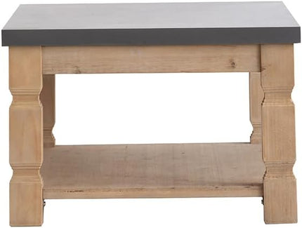 NicBex Coffee Table Wooden Coffee Table with Storage Rectangle Center Tables with Bottom Shelf Dining Table for Living Room, Dining Room, Office, and Bedroom,47.8" W, Brown+Gray - LeafyLoom