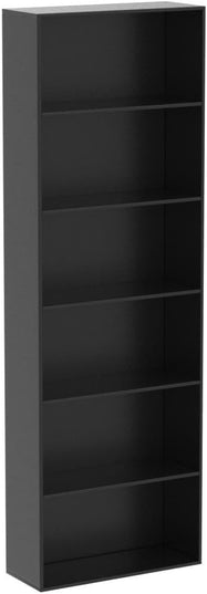 FOTOSOK 6-Tier Open Bookcase and Bookshelf, Freestanding Display Storage Shelves Tall Bookcase for Bedroom, Living Room and Office, Black - LeafyLoom