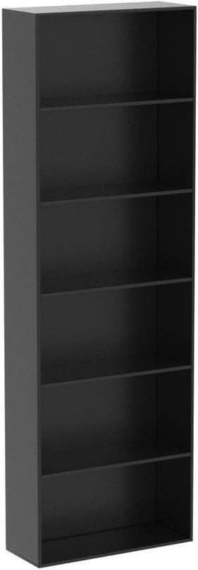 FOTOSOK 6-Tier Open Bookcase and Bookshelf, Freestanding Display Storage Shelves Tall Bookcase for Bedroom, Living Room and Office, Black - LeafyLoom
