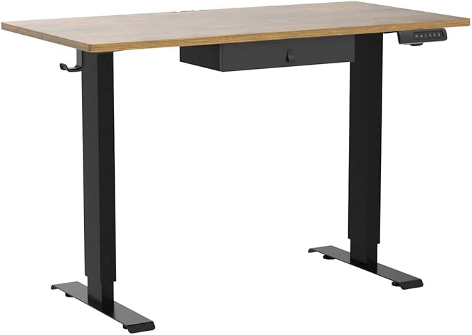 Marsail Standing Desk with Drawer, 55x24 Inch Adjustable Height Standing Desk, Electric Stand up Desk, Sit Stand Home Office Desk, Ergonomic Workstation for Home Office Computer Gaming Desk Rustic - LeafyLoom