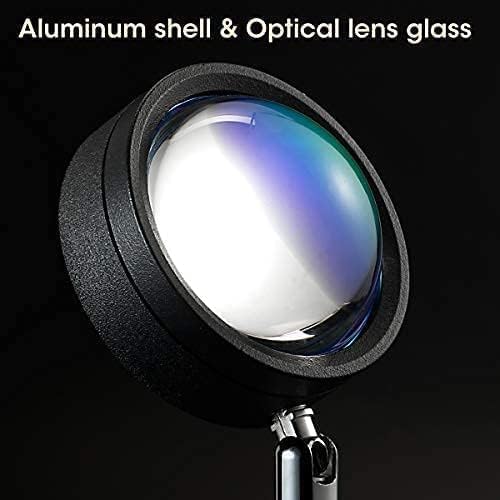 Balkwan Sunset Lamp Projection Rotation Rainbow Projection Lamp Led Romantic Visual Led Light Network Red Light with USB Modern Floor Stand Night Light Living Room Bedroom Décor (16 color) - LeafyLoom