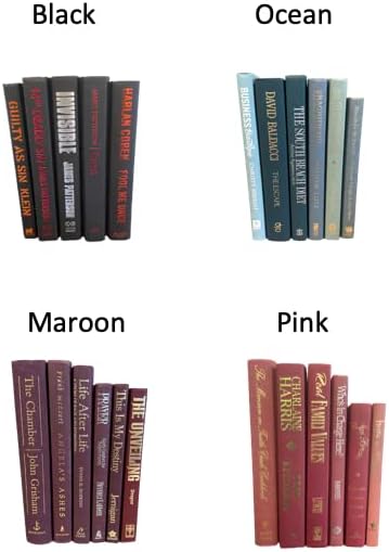 Colored Real Decorative Book Set - Decor Books for Book Shelf Decor, Home Decor for Shelves, Bookcase Decor - Great Book Decor, Decorative Books for Home Decor, Books for Decor (Maroon) - LeafyLoom