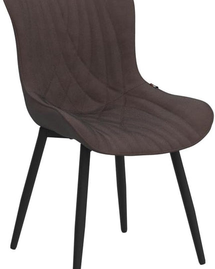 YOUTASTE Brown Dining Chairs Set of 2 Upholstered Mid Century Modern Kitchen&Dining Room Chairs Armless Faux Leather Accent Chairs Vanity Lounge Side Chair with Back for Waiting Room Bedrooms - LeafyLoom