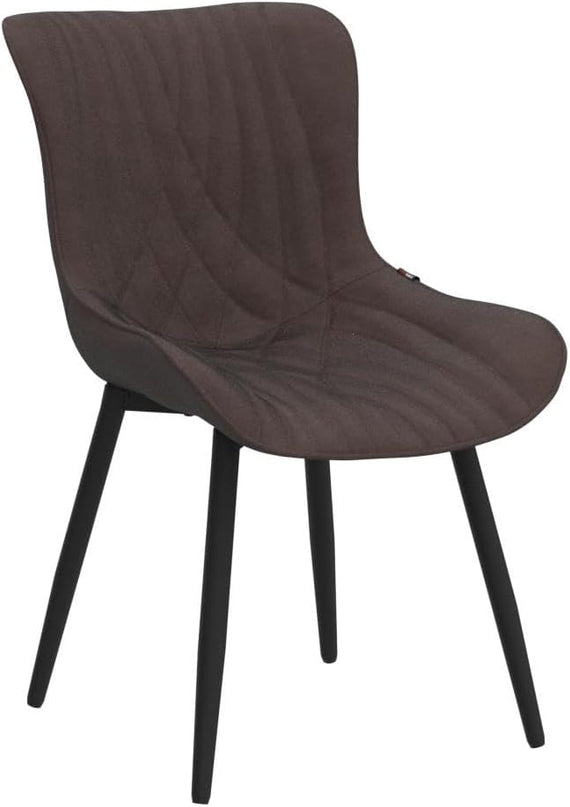 YOUTASTE Brown Dining Chairs Set of 2 Upholstered Mid Century Modern Kitchen&Dining Room Chairs Armless Faux Leather Accent Chairs Vanity Lounge Side Chair with Back for Waiting Room Bedrooms - LeafyLoom