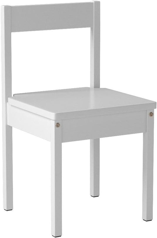 Amazon Basics Solid Wood Kids Activity Chair Set, 23.8-Inch Height - 2-Pack, White - LeafyLoom
