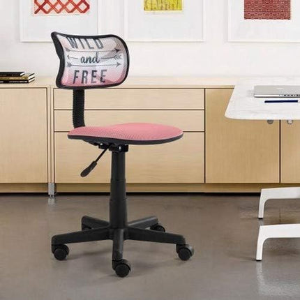 Printed Swivel Mesh Chair, Wild and Free - LeafyLoom
