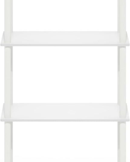 Furinno Turn-N-Tube 4-Tier Multipurpose Shelf Display Rack, White/White - LeafyLoom