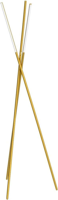 Brightech Stix Floor Lamp, Tall Tree Lamp for Offices, LED Tripod Lamp for Living Rooms, Great Living Room Décor, Dimmable Standing Lamp With 3 Lights for Bedroom Reading - Gold/Brass - LeafyLoom