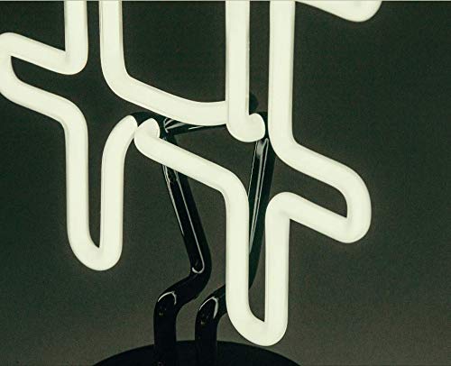 Amped & Co Neon Hashtag Symbol Desk Light, Real Neon, White, Large 8 x 13 inches, Home Decor Neon Signs led lights, neon lights for bedroom wall decors - LeafyLoom