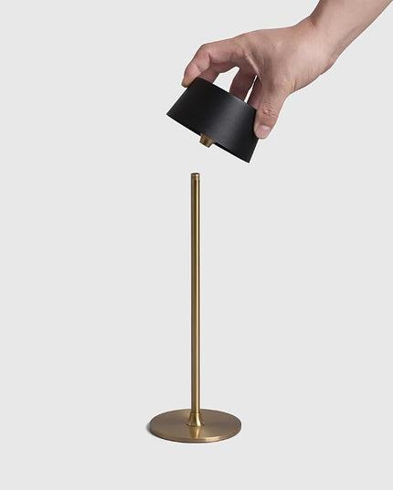 DAWALIGHT Cordless Lamp 4000mAh Rechargeable tbale lamp LED Desk Lamp Stepless Dimming Black and Gold Battery Operated Portable Cordless 2700K Gold Base - LeafyLoom