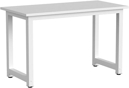 Tribesigns Modern Simple Computer Desk, 47 inch Office Desk Computer Table, Study Writing Study Desk for Home Office, White - LeafyLoom