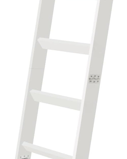 TEAKMAMA Blanket Ladder for Living Room and Bedroom, 5.4 Ft Wall Leaning Blanket Rack, Rustic Decorative Farmhouse Blanket Storage, Quilt Rack, Ladder Holder, Easy to Assemble (White) - LeafyLoom