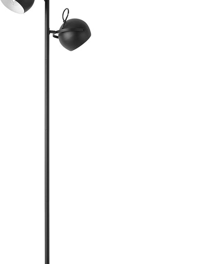 Globe Electric 67518 61" 2-Light Floor, Matte, Adjustable Lamp Heads, in-Line On Off Foot Switch, Miles (Black) - LeafyLoom