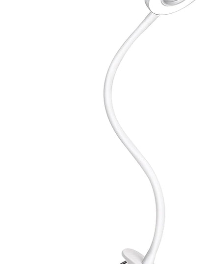 LED Reading Light, Dimmable Clamp Light for Bed Headboard, Bedroom, Office, 3 Modes & 9 Dimming Levels, Flexible Clip Desk Lamp, Adapter Included (Mattewhite) - LeafyLoom