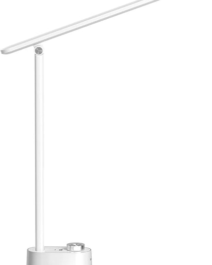 Honeywell LED Desk Lamp with USB Charging Ports - Sunturalux™ HWT-H01 Stepless Dimmable Eye Caring Table Lamp for College Dorm Home Office, Foldable Small Bedside Lamp for Bedroom with Base White - LeafyLoom