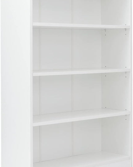 Farini White Bookshelf for Bedroom 4 Shelf Office Bookcase 48 Inches Tall Modern Wood Bookshelf for Living Room 4 Tier Wide Manga Bookshelf Library Bookcase - LeafyLoom