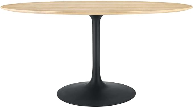 Modway Lippa Dining Table, 60", Black Natural - LeafyLoom