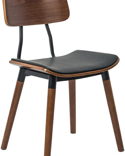 IDS Home Bentwood Modern Dining Chair with PU leather seat and Wooden legs – Kitchen, desk, lounge chair (SET of 4) - LeafyLoom