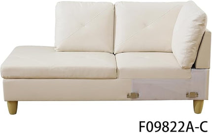 Modular Sectional Sofa Set,Extra Large L Shaped Couch for Living Room,with Chaise, Sofa&Couch,5 Seat Sofá with Storage Ottoman, White-A - LeafyLoom