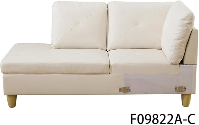 Modular Sectional Sofa Set,Extra Large L Shaped Couch for Living Room,with Chaise, Sofa&Couch,5 Seat Sofá with Storage Ottoman, White-A - LeafyLoom