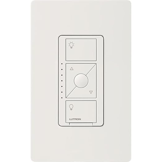Lutron Caseta Original Smart Dimmer Switch ELV+ (Lutron Hub Required), 250W LED, Single-Pole/3-Way, Neutral Required, PD-5NE-WH, White Lutron
