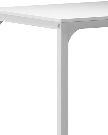 SogesHome Home Kitchen Table Set for 4, Compact Dining Table Chair Set, 4 Pieces Table Chair Bench Set for Small Place, Apartment, White - LeafyLoom