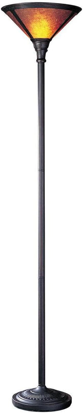 Cal Lighting BO-469 Floor Lamp with Mica Glass Shades, Rust Finish Antique Bronze, 23.5x16.8x9.5 - LeafyLoom