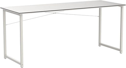 Coleshome Modern Simple High-Level Color Matching Computer Desk,63 Inch Home Office Desk,Makeup Vanity Desk, White - LeafyLoom