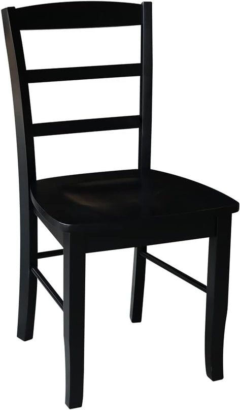 International Concepts Pair of Madrid LadderBack Chairs, Black - LeafyLoom