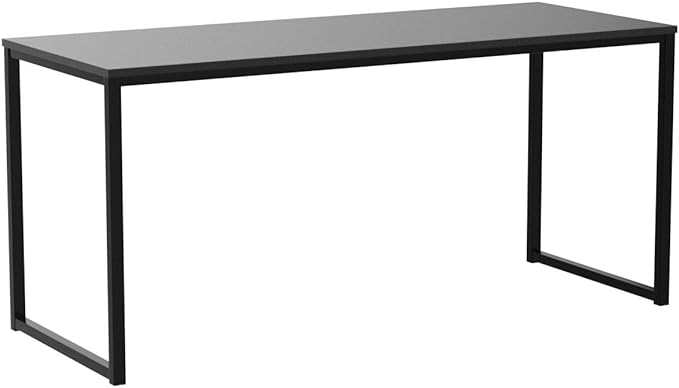 SHW Home Office 55-Inch Computer Desk, 24" Deep, Black - LeafyLoom