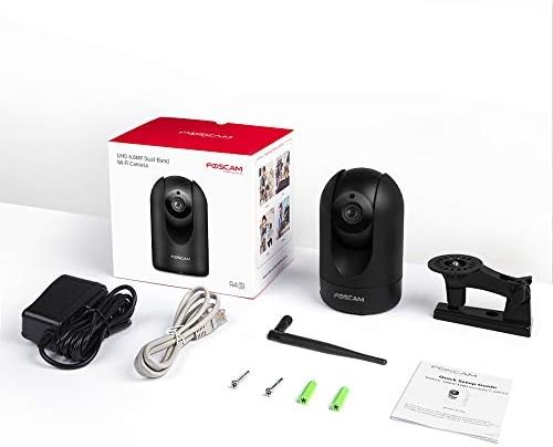 FOSCAM Home Security Camera R4S 4MP WiFi IP Camera,Wireless Baby Monitor with AI Human Detection Sound Detection 33ft Night Vision 2 Way Audio Camera Compatible with Alexa Black Foscam