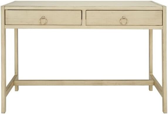 SAFAVIEH Home Collection Esther Antique White 2-Drawer Desk, Medium - LeafyLoom