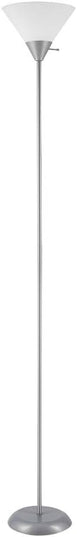 Globe Electric 67150 72" Floor Lamp, Silver, White Plastic Shade, On/Off Rotary Switch on Shade, Floor Lamp for Living Room, Floor Lamp for Bedroom, Home Improvement, Home Office Accessories - LeafyLoom