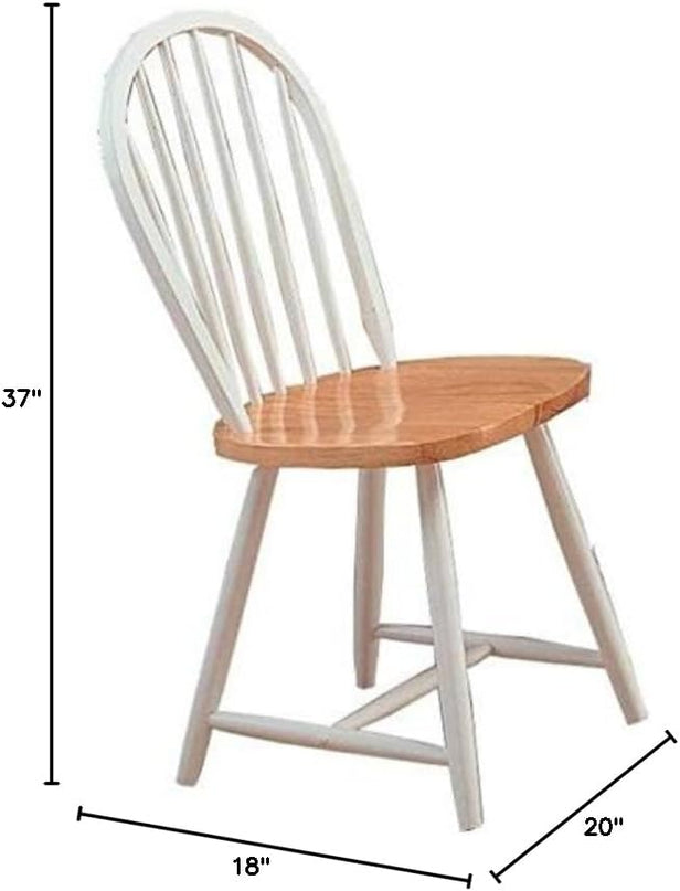COASTER Hesperia Windsor Dining Side Chairs Natural Brown and White (Set of 4) - LeafyLoom