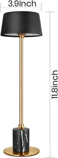 Cordless Table Lamp, Rechargeable and Battery Operated, 4000mAh Battery, 42-Hour Run Time, Black and Gold Lamp for Any Corner of Bedrooms, Restaurant, Buffet, Patio - LeafyLoom