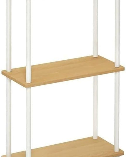 Furinno Turn-N-Tube Display Rack, 3-Tier Single, Beech - LeafyLoom