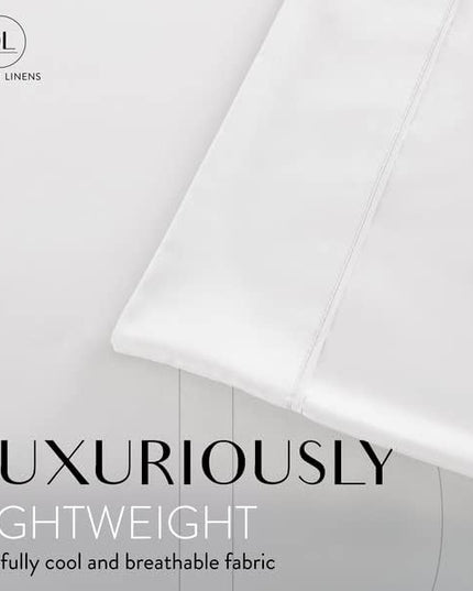 Danjor Linens Queen Sheet Set - 6 Piece Set including 4 Pillowcases - Deep Pockets - Breathable, Soft Bed Sheets - Wrinkle Free - Machine Washable - White Sheets for Queen Size Bed - 6 pc - LeafyLoom