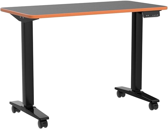 Monomi Height Adjustable Electric Standing Desk, 48 x 24 Inches Sit Stand up Desk, Memory Computer Home Office Desk (Black Frame+ Black Top) - LeafyLoom