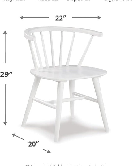 Signature Design by Ashley Grannen Modern 18" Spindle Back Dining Chair, 2 Count, White - LeafyLoom