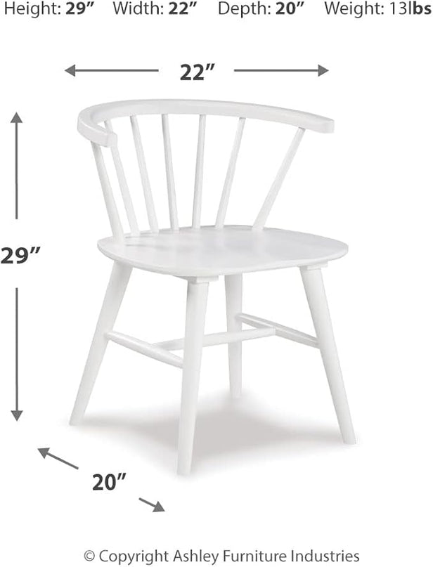 Signature Design by Ashley Grannen Modern 18" Spindle Back Dining Chair, 2 Count, White - LeafyLoom